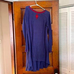 Asymmetrical gorgeous blue linen dress
